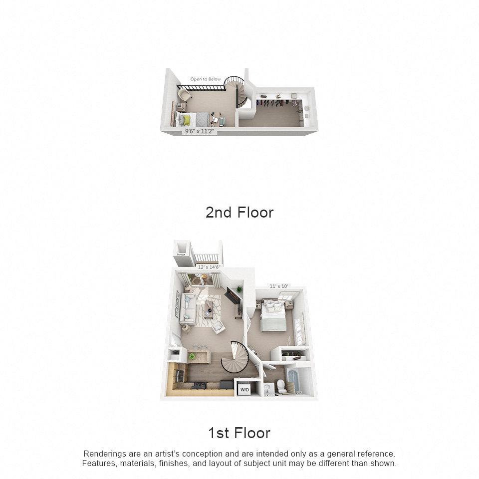 Floor plan for 1 bed, 1 bath, 800 sqft